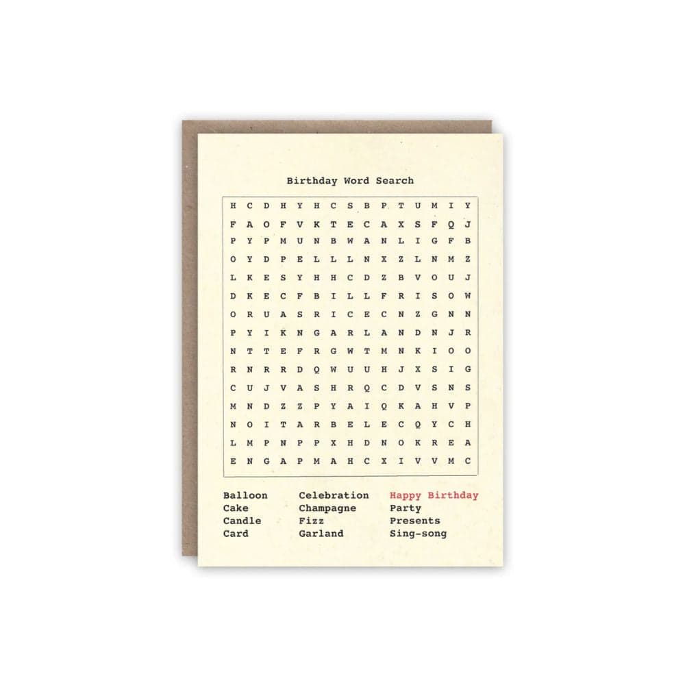 Birthday Word Search Greeting Card