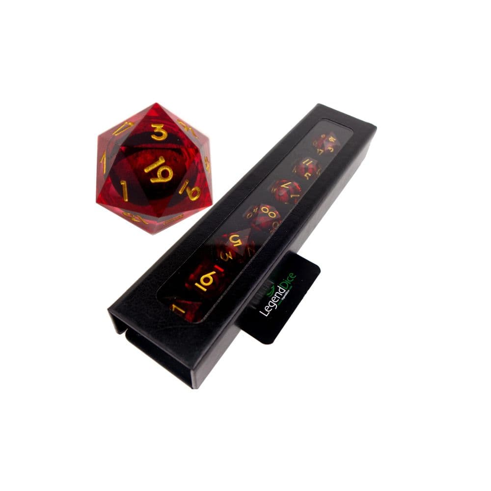 Red Demon Eye - Liquid Core Dice - 7 - Polyhedral Set
